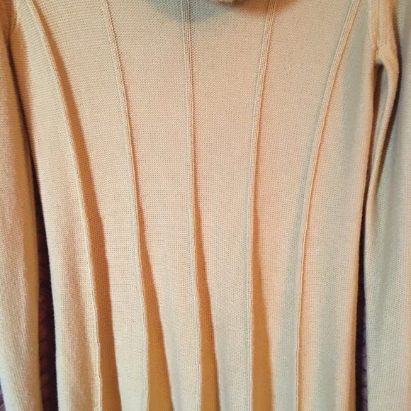 Honey Yellow Cowl Neck Pleated Sweater Dress - Picture 5 of 12